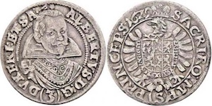 Albrecht z Valdštejna 3 krejcar